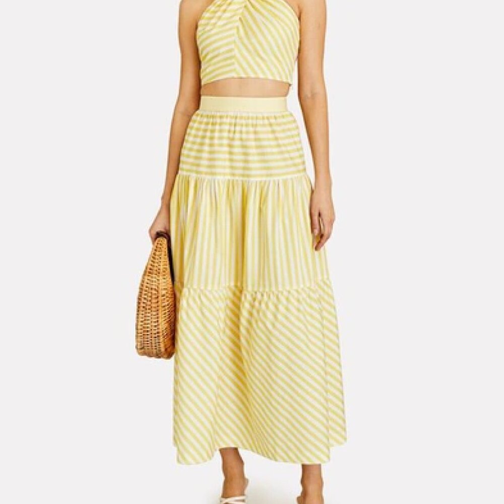 Staud Size 12 Halter Crop Top and Maxi Skirt Set